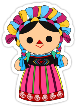 Dall Clipart Mexican - Muñeca De Trapo Mexicana Dibujo (375x360)