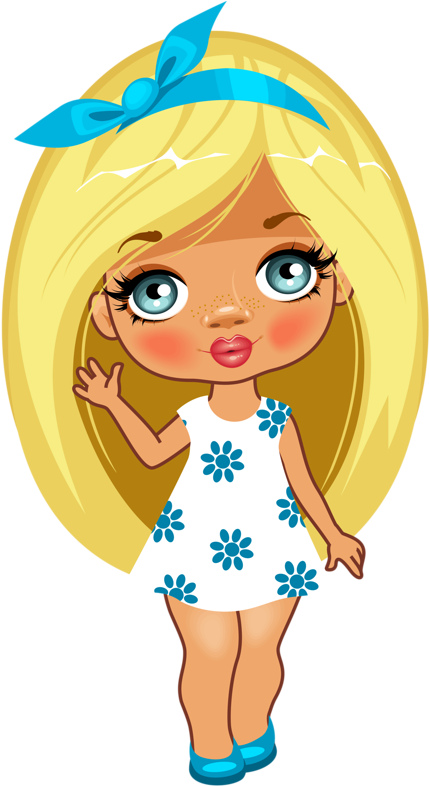 Girl Clipartcartoon Kidspaper Dollsbaby - Big Eyes Smile Girl Illustration (469x800)