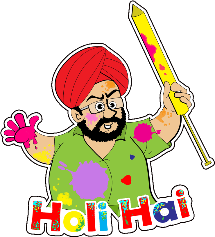6 Download - Holi Hai In Cartoon (785x916)