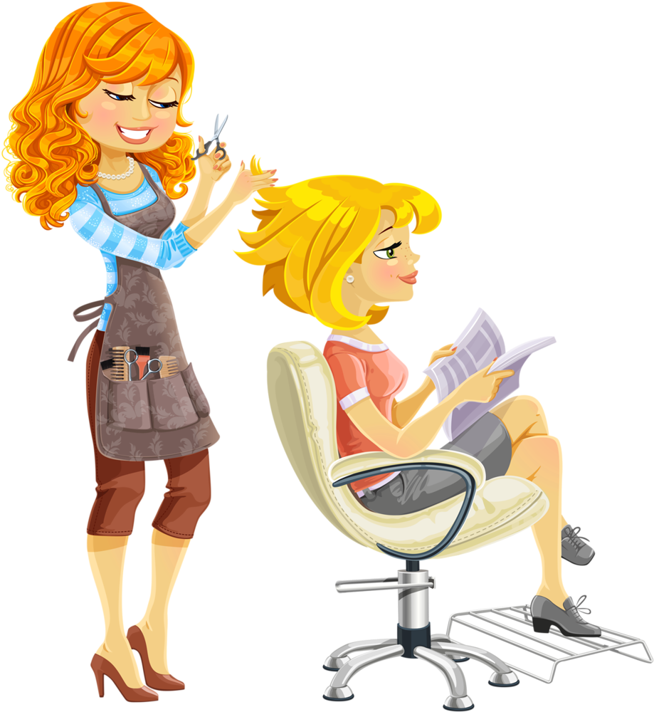 Profissões E Ofícios - Coiffeuse Illustration (936x1024)