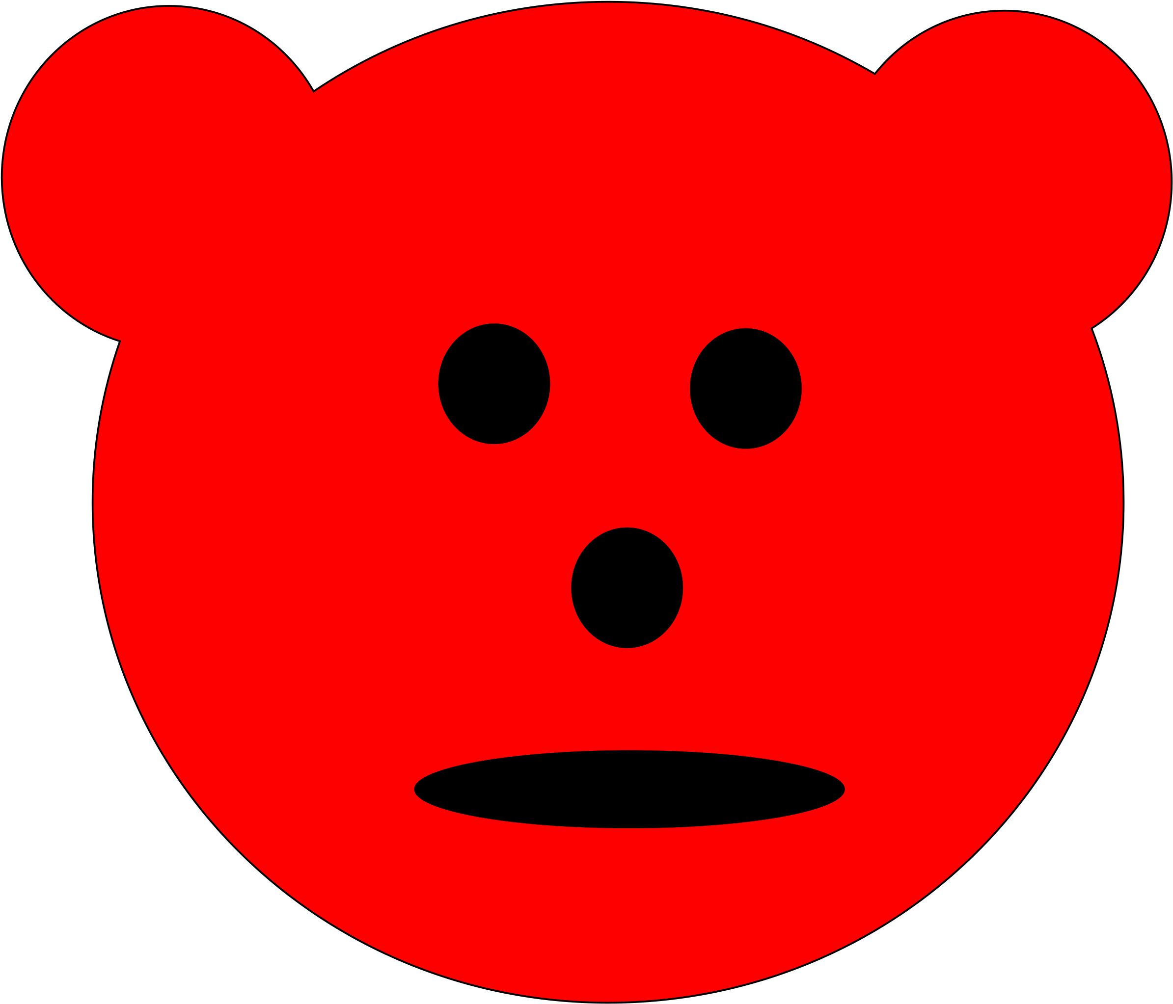 Red Bear By Navaneethks Jnk72o Clipart - Drawing (2400x2057)