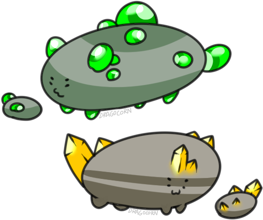 Stone Slimes By Pyraradient - Painting (636x513)