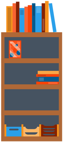 Bookshelf With Office Papers Clipart Transparent Png - Bookshelf Transparent (512x512)