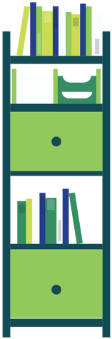 Green Office Bookshelf Clipart Transparent Png - Bookcase (512x512)