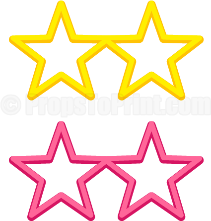 Printable Star Glasses Photo Booth Prop - Star Photo Booth Props (458x593)