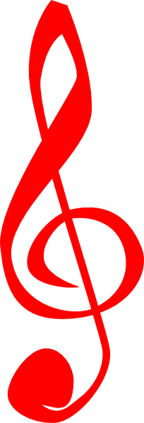 Treble Cleft Clip Art At Clker - Red G Clef Png (204x599)