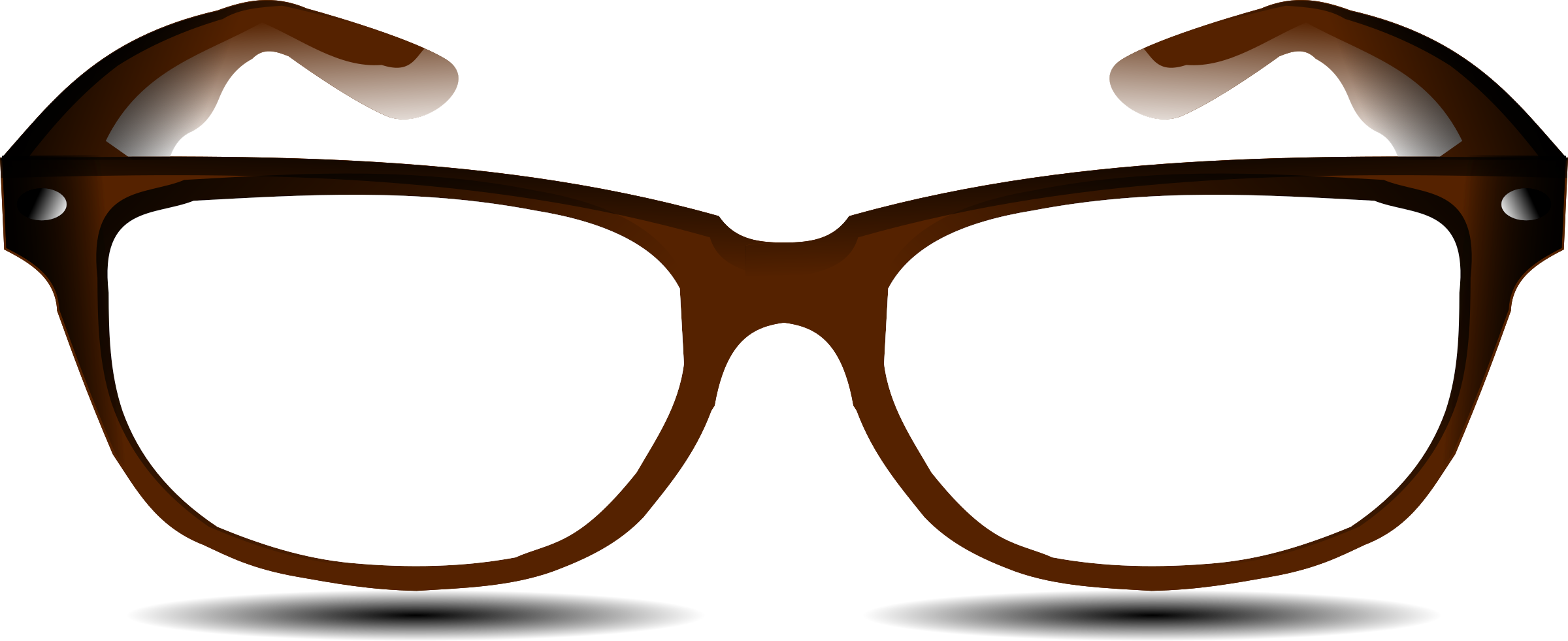 Glasses Clipart - Brown Glasses Png (2400x981)
