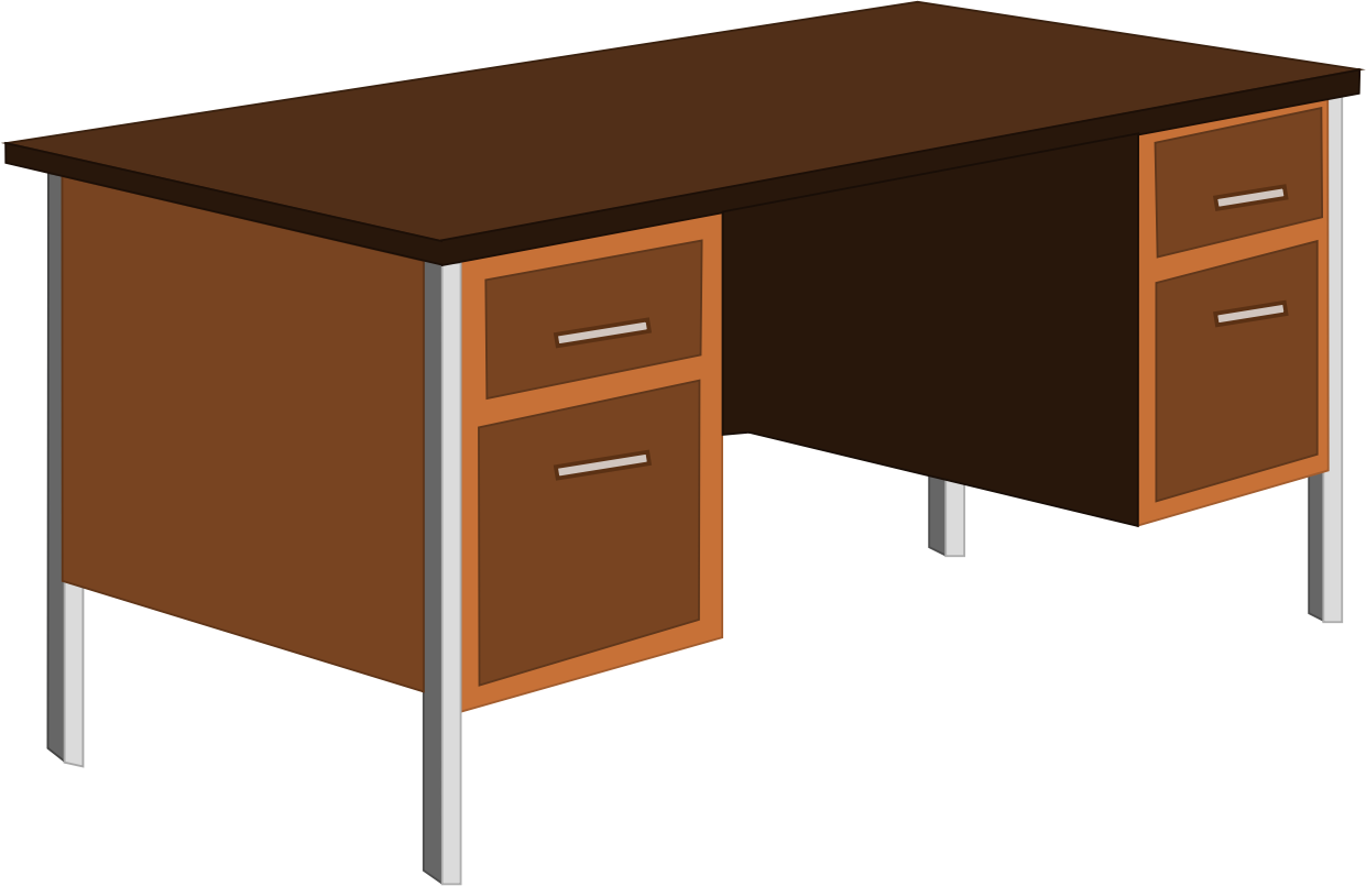 Desk Clipart Meja - Table Clipart (1241x805)