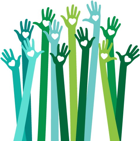 Decorative Graphic, Hands Of Volunteers - 15 April International Day (500x506)