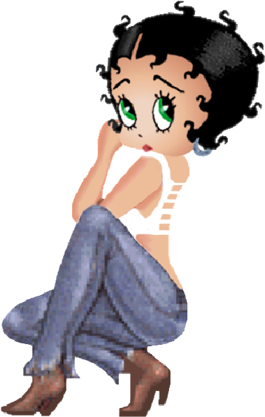 Betty Boop Clip Art Images - Betty Boop In Jeans (600x600)