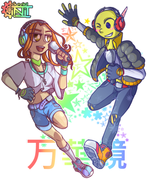 Art Of Souten And Taiyou From A Rhythm Heaven - Cartoon (500x605)