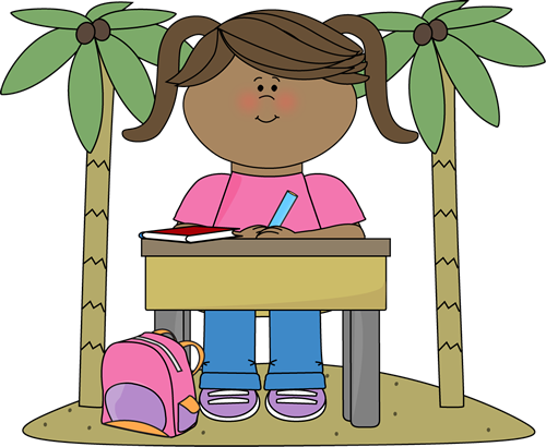 Classrom Job Vacation Girl Clip Art - Vacation Clipart (500x410)