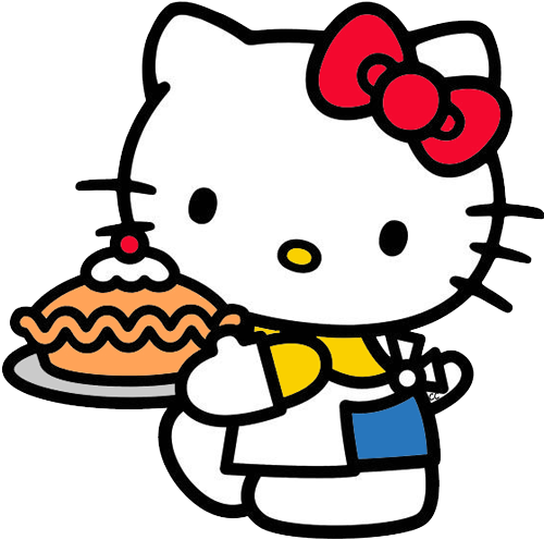 Hello Kitty Serving Pie - Hello Kitty Verjaardag Kleurplaat (500x506)
