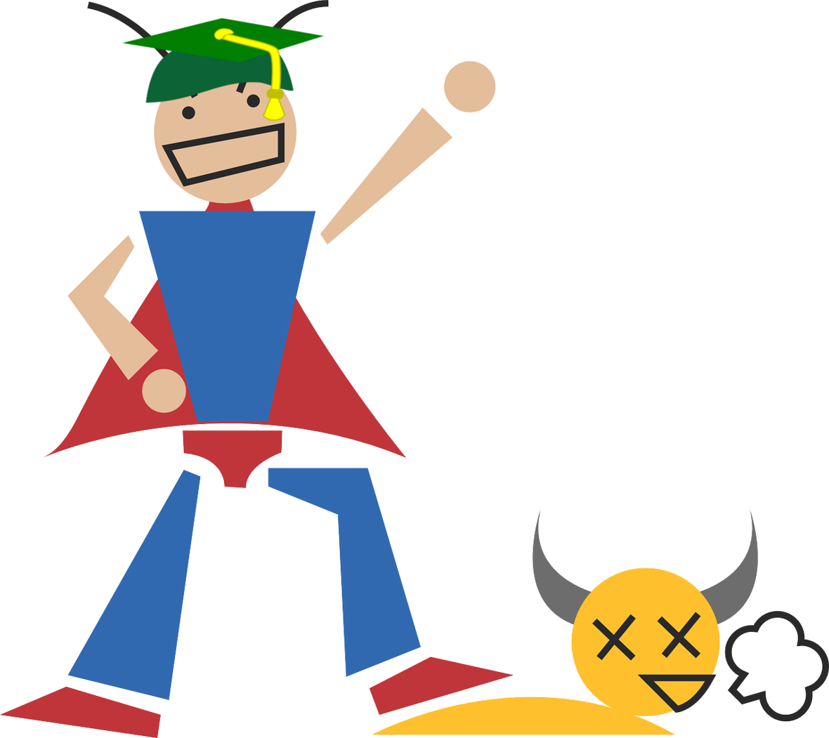 Lose, Superman, Action, Opponent, Fight, Win - Action Clipart (1180x1051)