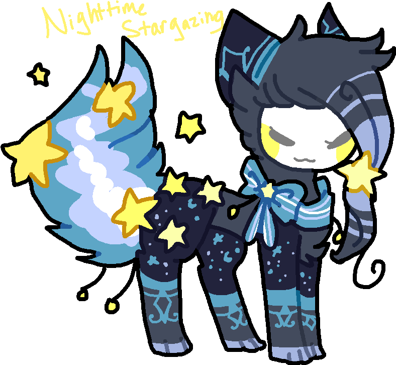 Nighttime Stargazing By Mask-archive - Cartoon (900x800)