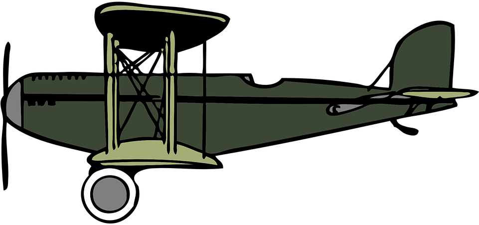 Biplane Plane Airplane Crop Duster Vintage - Crop Duster Plane Clipart (960x480)