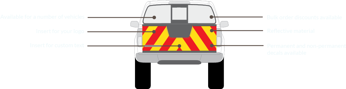 A Pickup Truck With A Reflective Red And Yellow Tailgate - A Pickup Truck With A Reflective Red And Yellow Tailgate (1260x339)