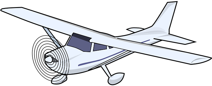 Airplane Plane Aircraft Vehicle Transporta - Cessna Airplane Clipart (680x340)