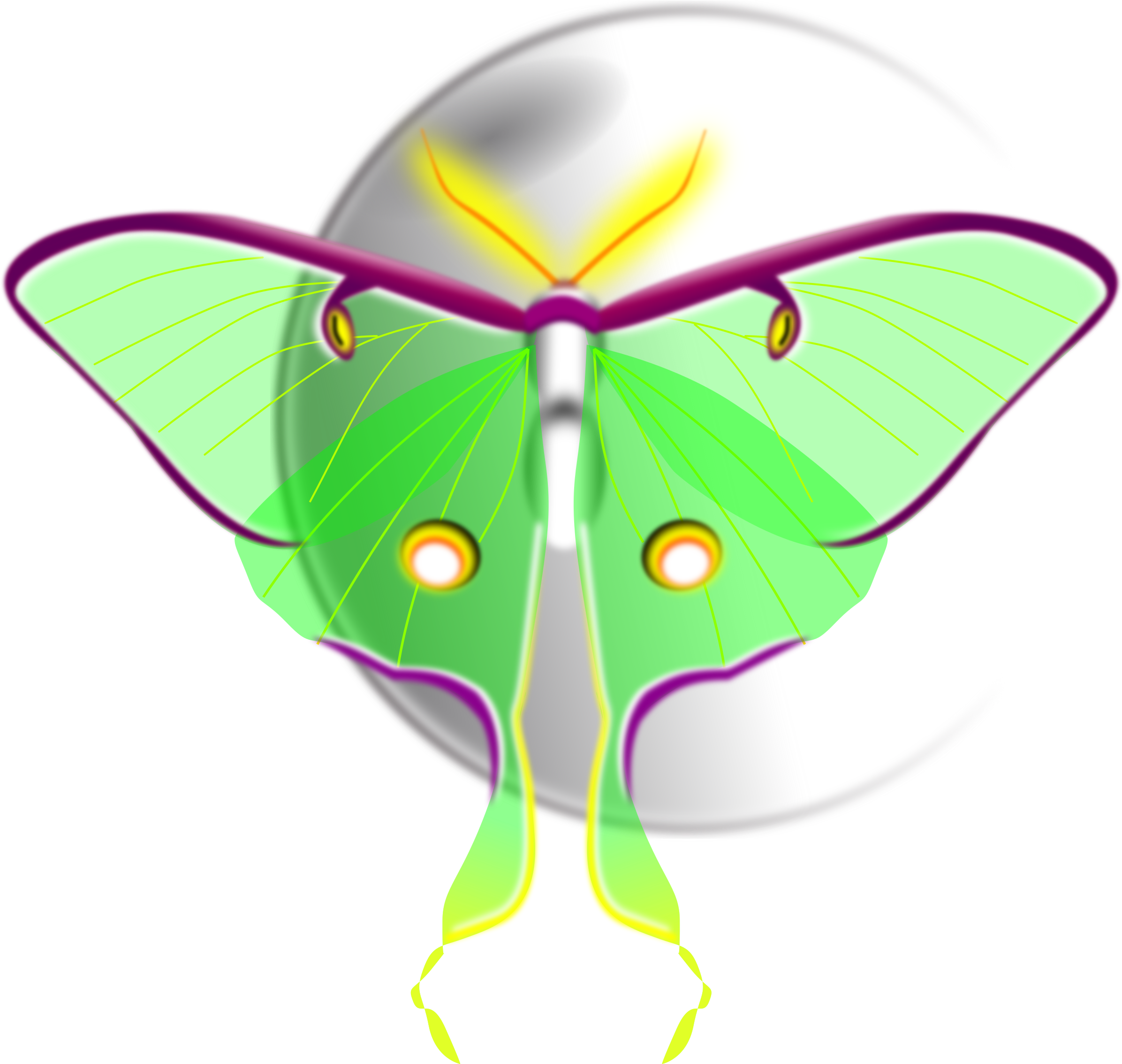 Luna Moth - Clip Art (2400x2299)