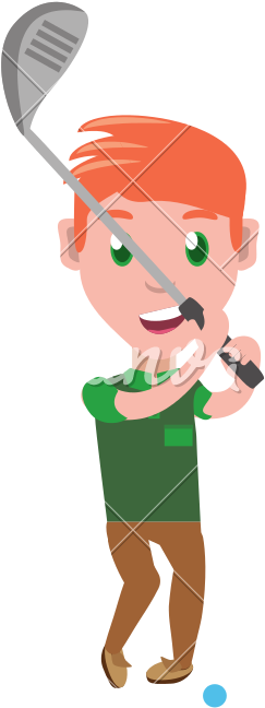 Man Playing Golf Cartoon - Vector Graphics (800x800)
