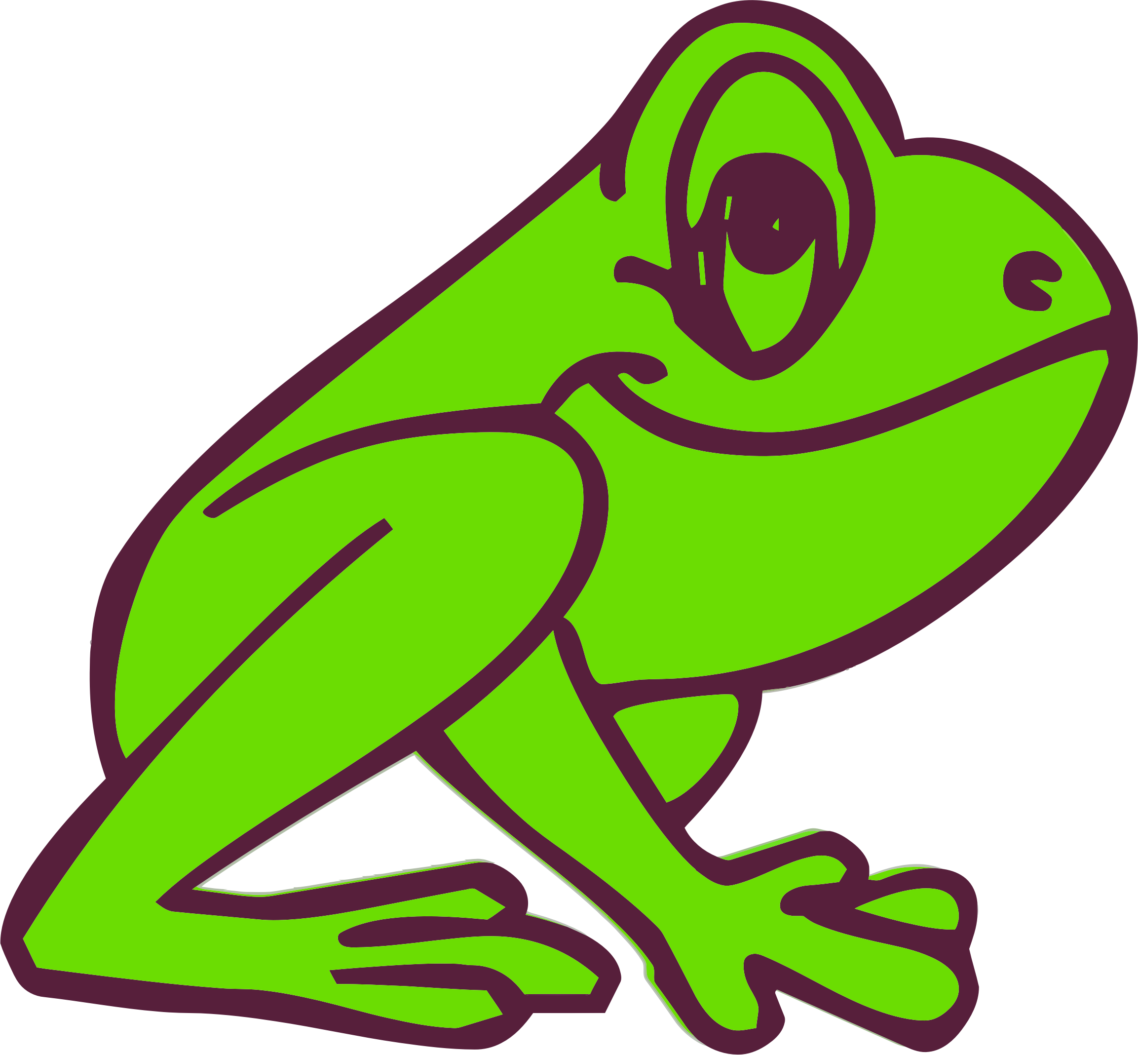 Frog Profile - Frog Clip Art (2306x2137)