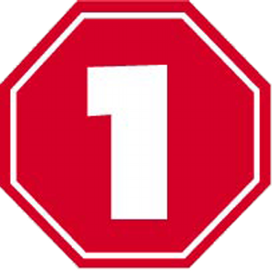 1-stop Design Shop - Stop Sign With A 1 (400x400)