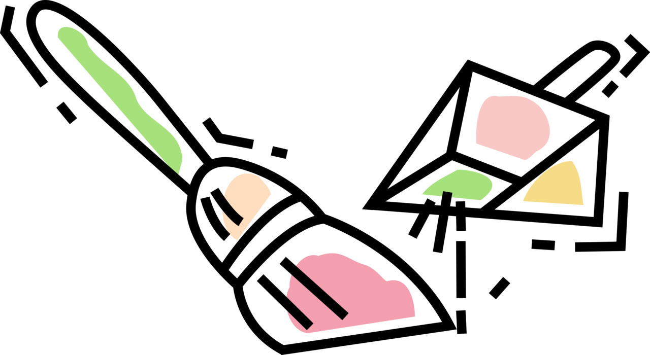 Vector Illustration Of Broom And Dustpan Cleaning Tools - Vector Illustration Of Broom And Dustpan Cleaning Tools (1280x700)