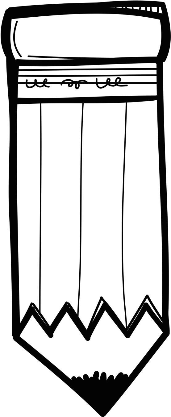 Pencil Clipart, Door Hangers, Pencil Door Hanger, Wood - Melonheadz Pencil Clipart Black And White (666x1511)