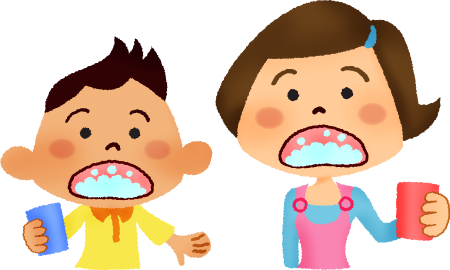 Children Gargling - Niños Lavandose Los Dientes Png (450x270)