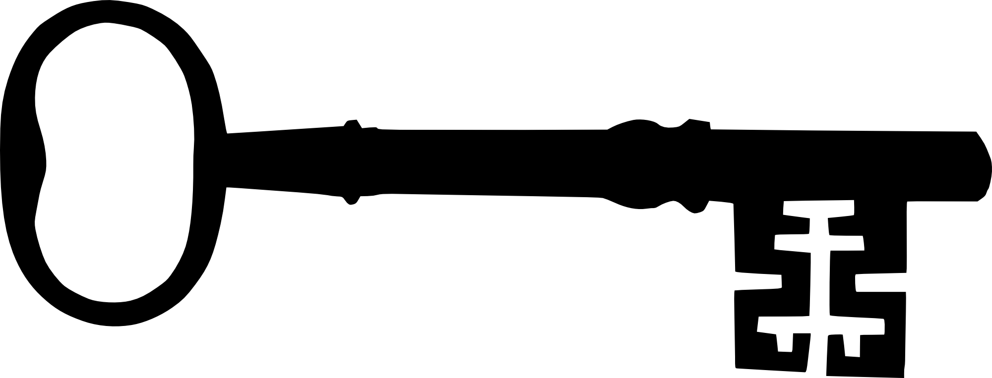 Free Download - Transparent Key Silhouette Png (2000x763)
