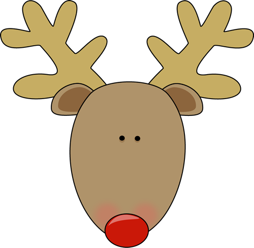 Reindeer Clipart Simple - Reindeer Head Clipart (500x488)