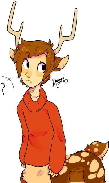 Reindeer Clipart Png - Cartoon (500x640)
