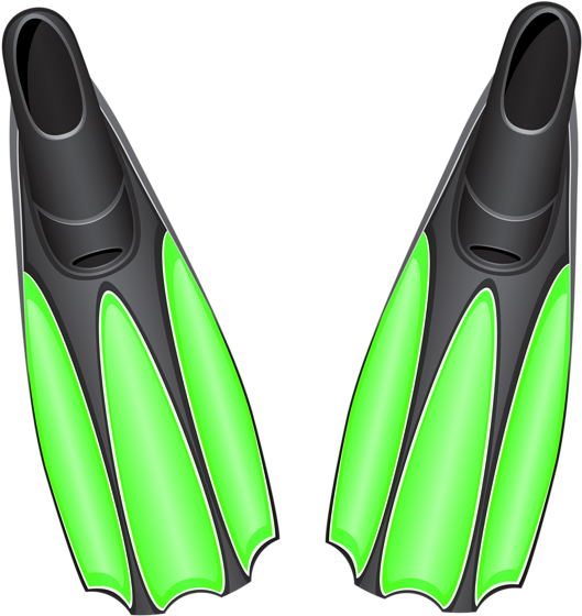 Transparent Green Swim Fins Png Clipart - Swim Fins Png (586x600)