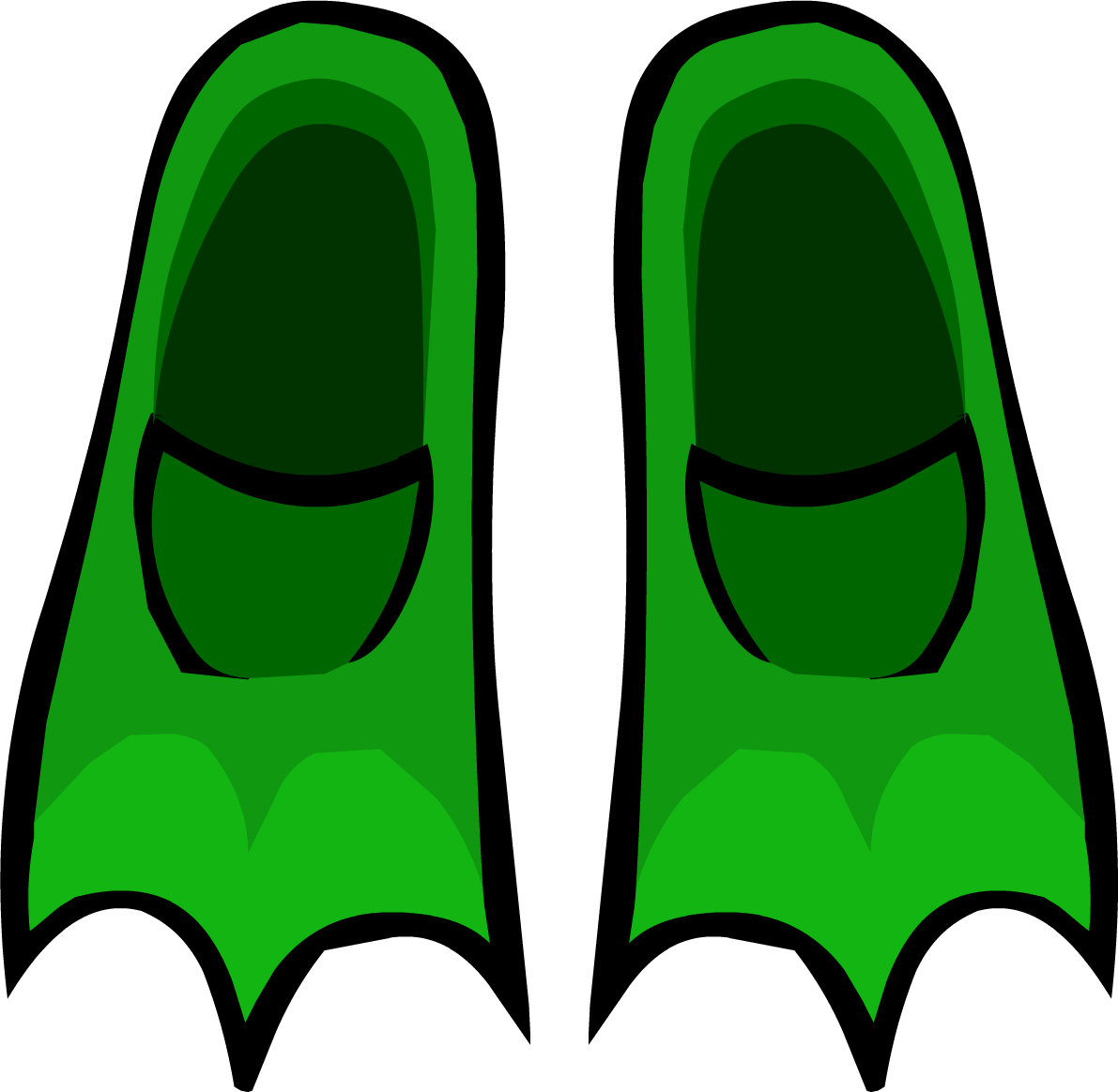 Green Flippers - Flipper Template (1191x1164)