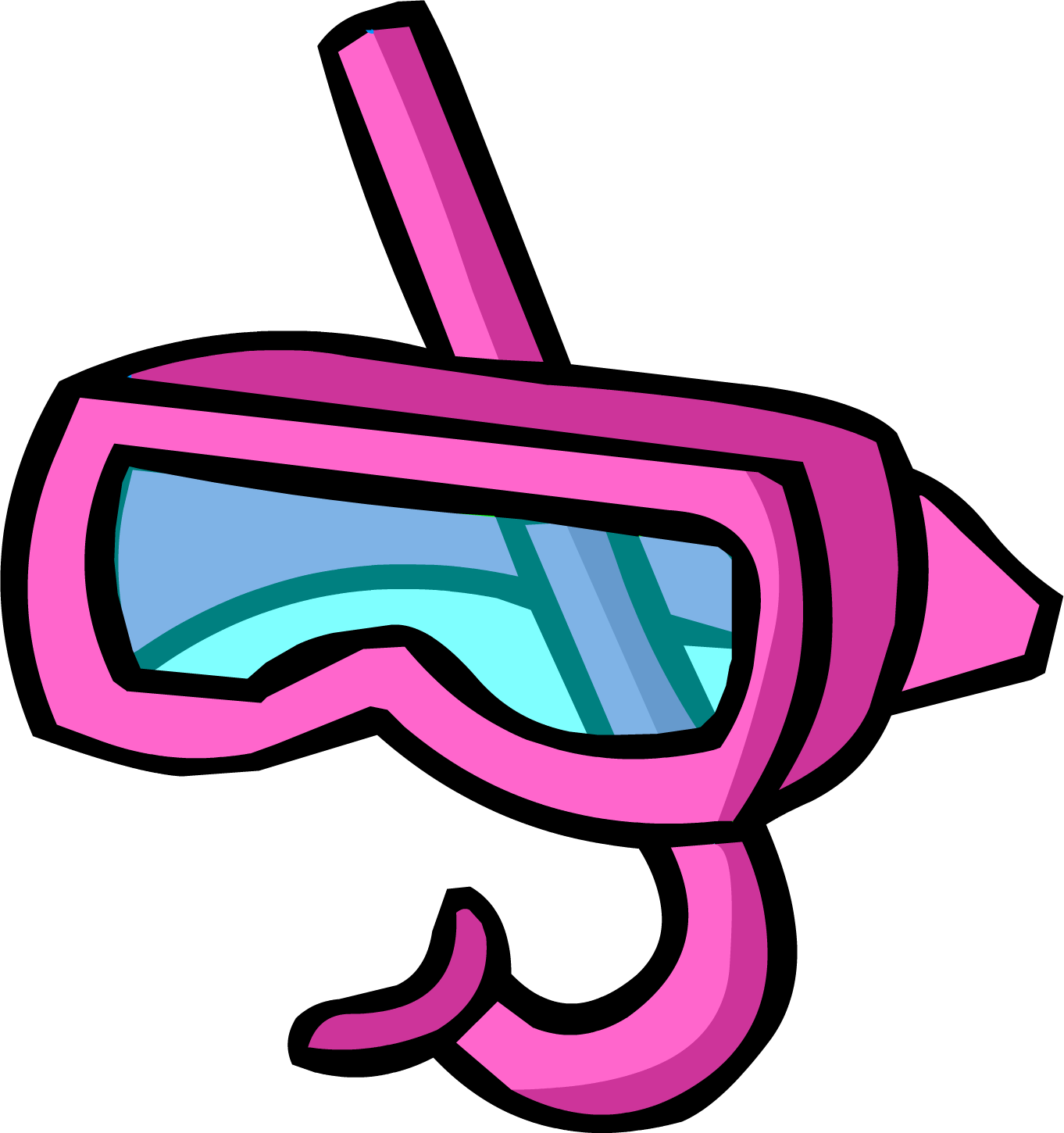 Pink Snorkel - Club Penguin Snorkel (1362x1450)