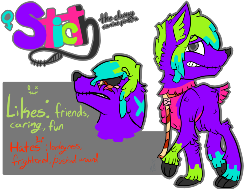 Stitch The Pinata By Crownedcorvid - Cartoon (1019x784)