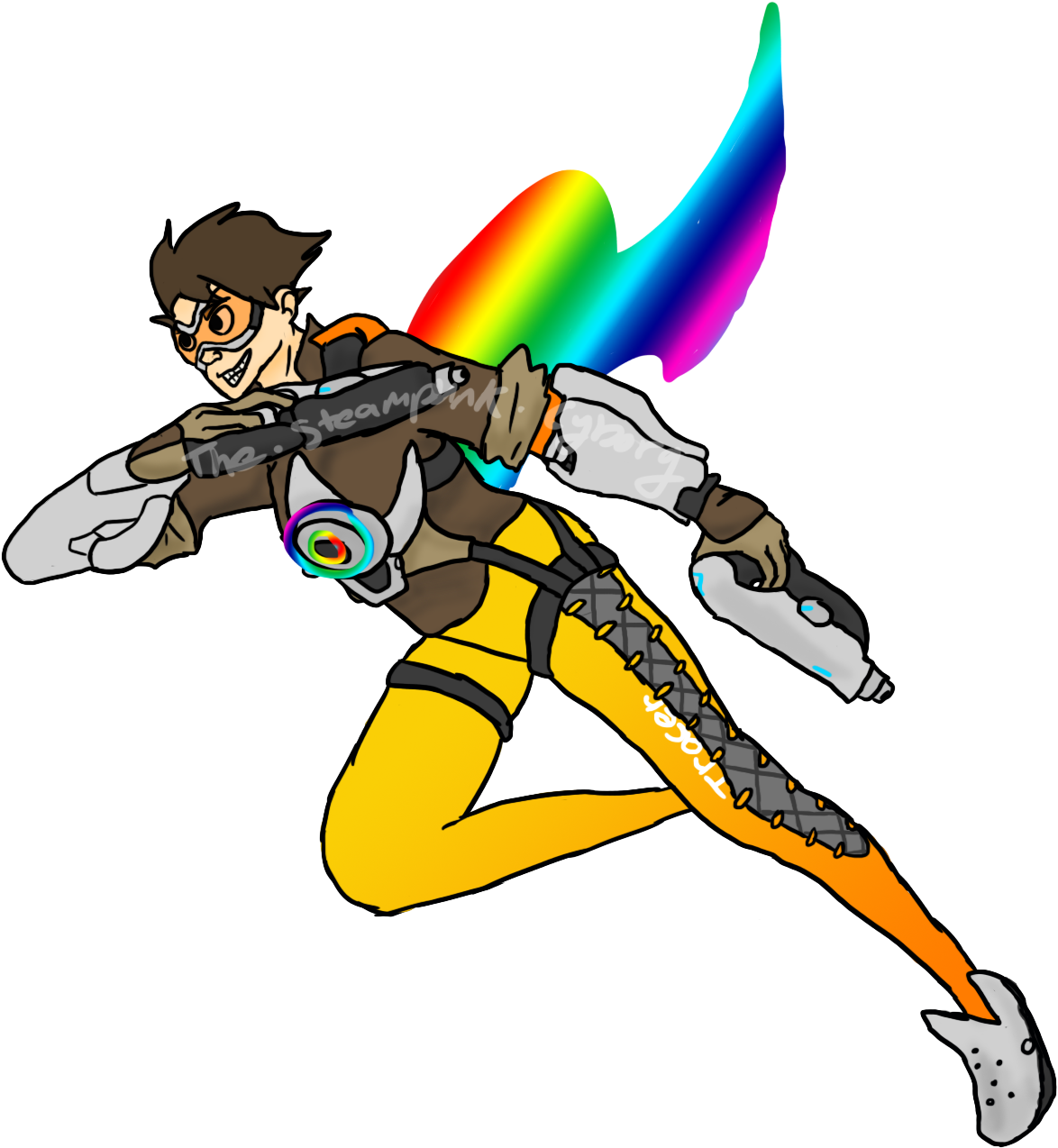 Gay Pride Tracer By Thesteampunkcyborg Gay Pride Tracer - Tracer Pride Skin (1210x1344)