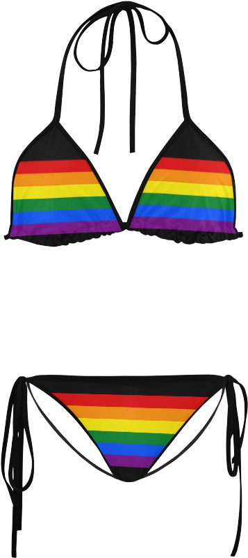 Gay Pride Rainbow Flag Stripes Custom Bikini Swimsuit - Bedlington Terrier Dog Custom Bikini Swimsuit (1000x1000)