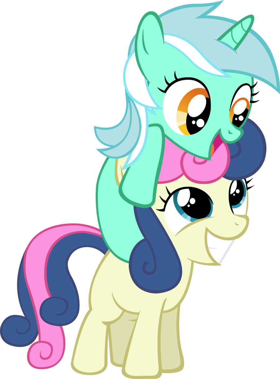 Filly Lyra And Bon-bon Vector By Artpwny - Lyra And Bon Bon Png (900x1216)