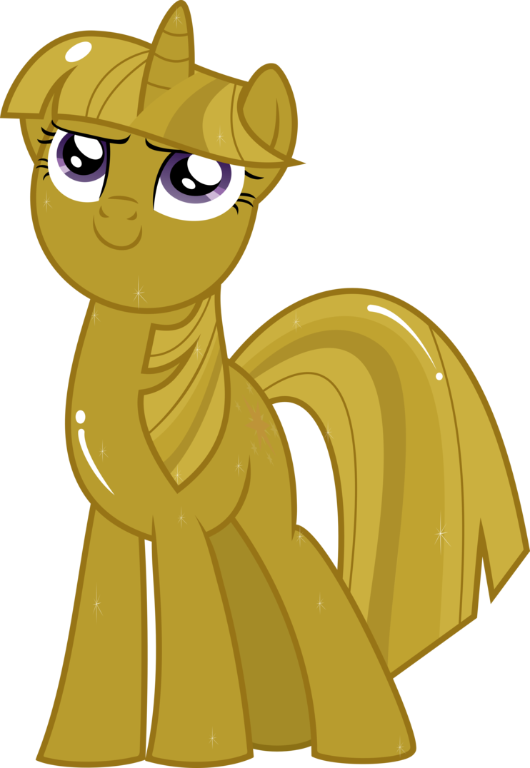 Golden Twilight Sparkle By Mrcbleck On Deviantart - My Little Pony Gold (742x1076)