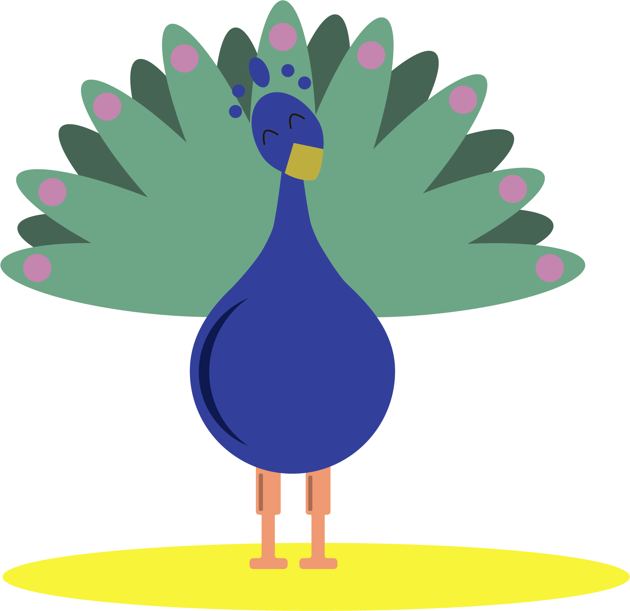 Hey There, I'm Polly The Peacock - Vector Graphics (2084x2084)