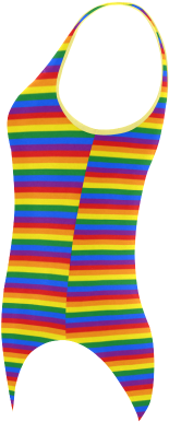 Gay Pride Rainbow Stripes Vest One Piece Swimsuit - Maillot (500x500)