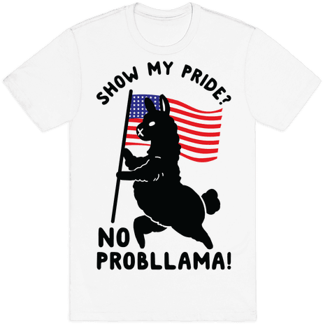 Show My Pride No Probllama Usa Mens T-shirt - T-shirt (484x484)