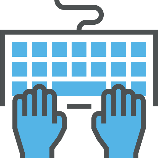 Keyboard Data Entry - Hands On Keyboard Icon (512x512)