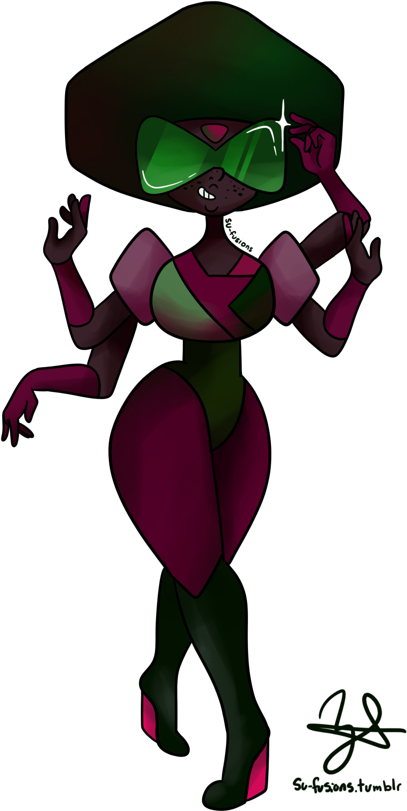 Re-did My Old Garnidot Fusion Now She's Anyolite - Anyolite Su Fusion (1280x1707)