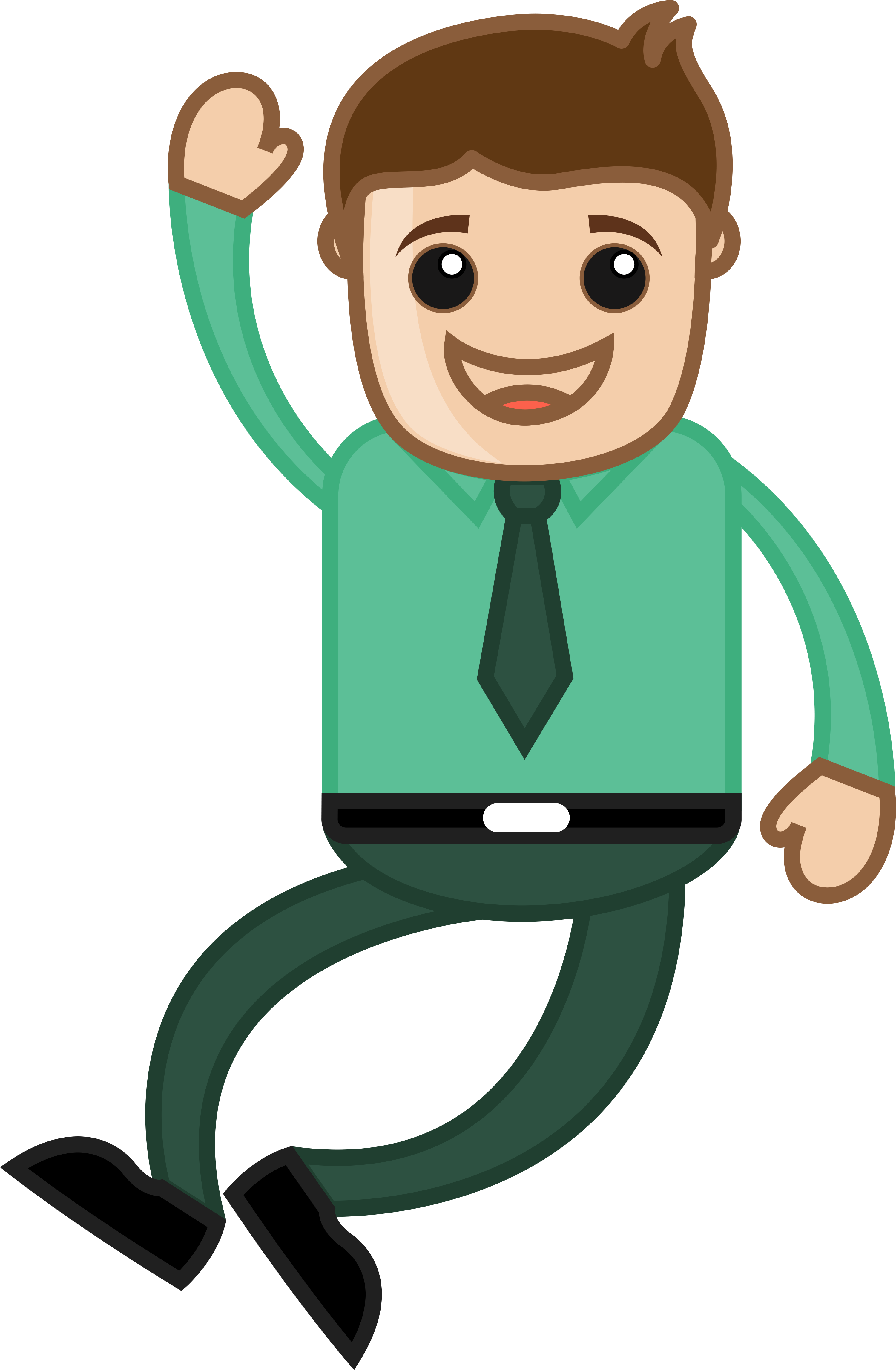 Wowing Them - Happy Man Cartoon Png (3000x4585)