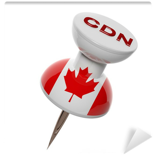 3d Pushpin With Flag Of Canada Isolated On White Wall - Canada Flag (600x600)