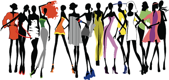 Fashion Show Runway Clip Art - Fashion Show Silhouettes (589x514)