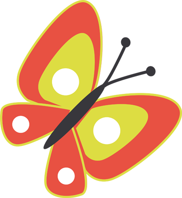 Red Butterfly Kids Sticker - Mariposa Verde Vector Png (374x407)