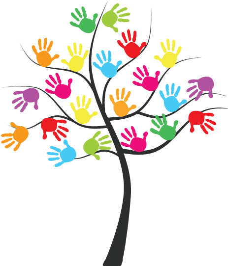 Mill Pond Nursery & Childcare, - Tree With Hand Prints (600x645)